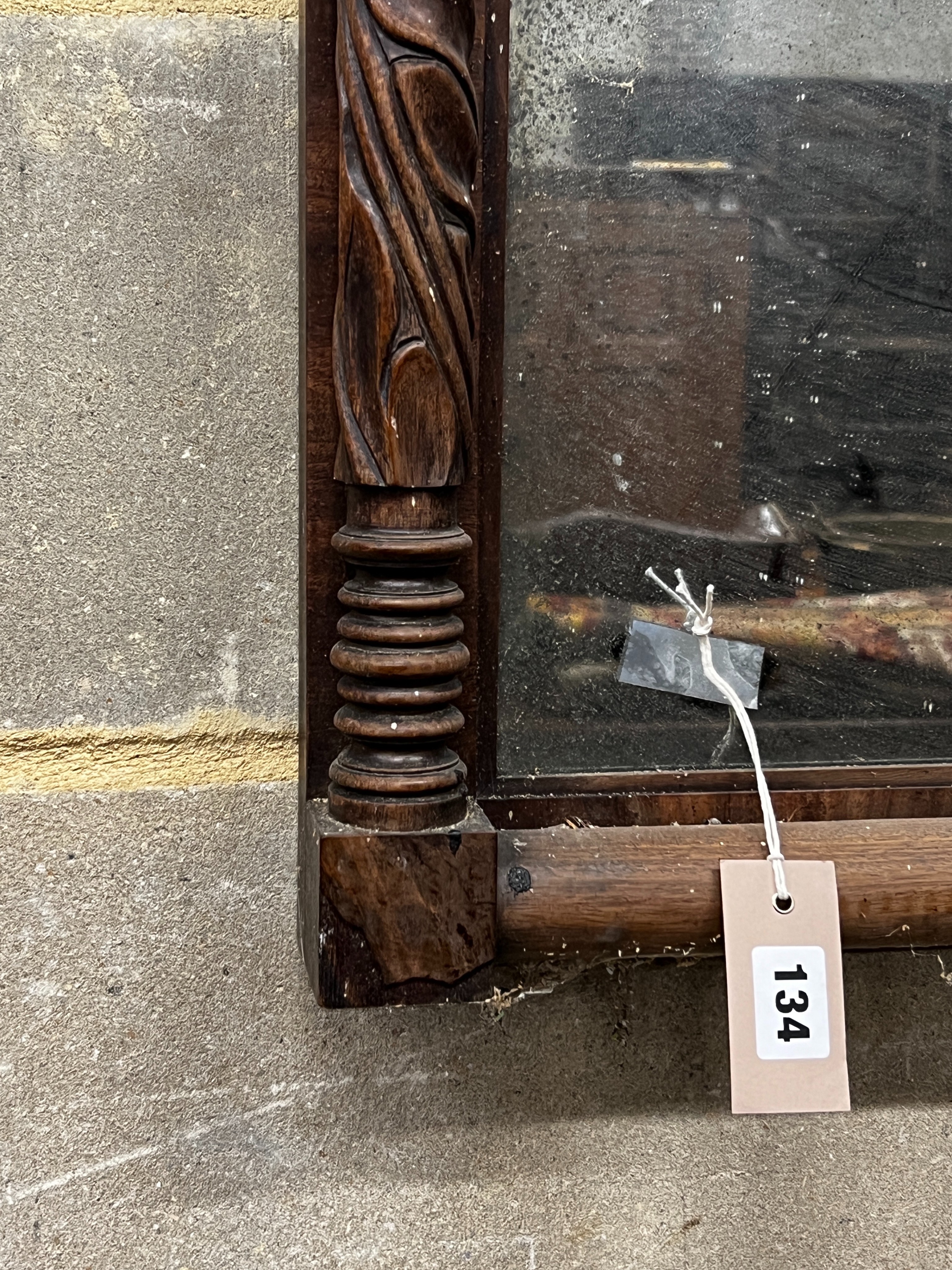 A Regency mahogany wall mirror, width 57cm, height 70cm